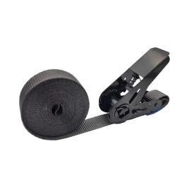 Jednodílný upínací pás s ráčnou a volným koncem, nosnost 800 kg, Černý